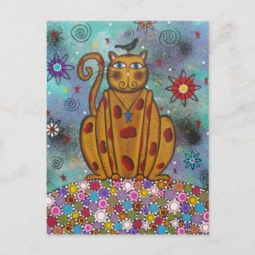 FOLK ART Blue Eyes BY LORI EVERETT postcard