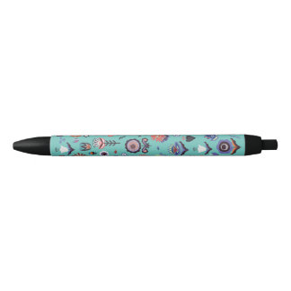 Folk Art Botanical Seamless Pattern Pen