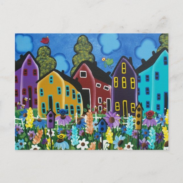 FOLK ART Busy Bee BY LORI EVERETT postcard (Front)