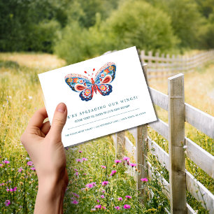 Folk Art Butterfly Moving Announcement Postcard