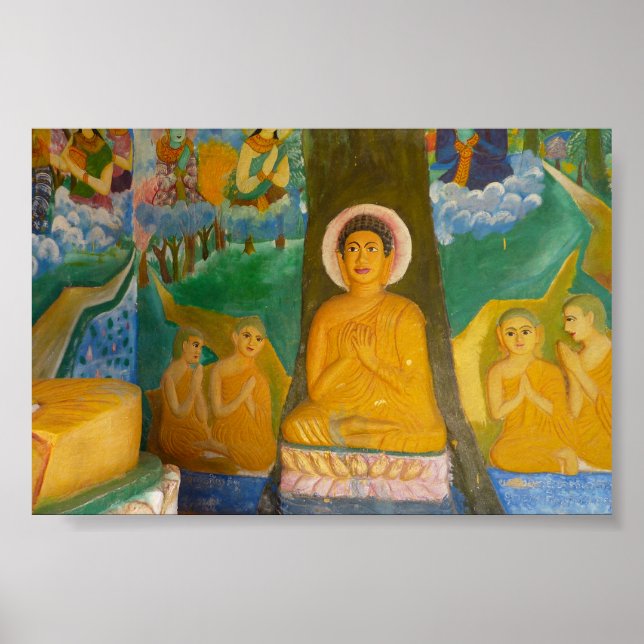 Folk-art Cambodian Buddha image Poster (Front)