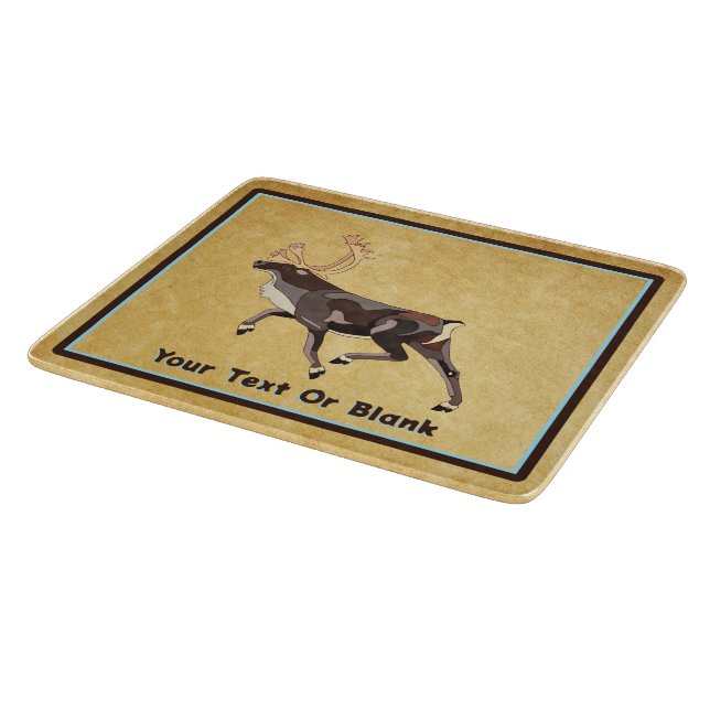 Folk Art Caribou/Reindeer Cutting Board (Corner)