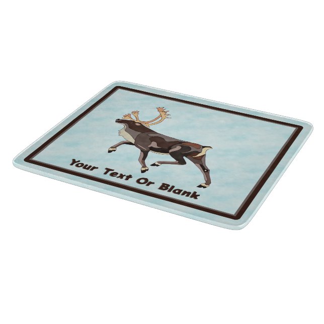 Folk Art Caribou/Reindeer Cutting Board (Corner)