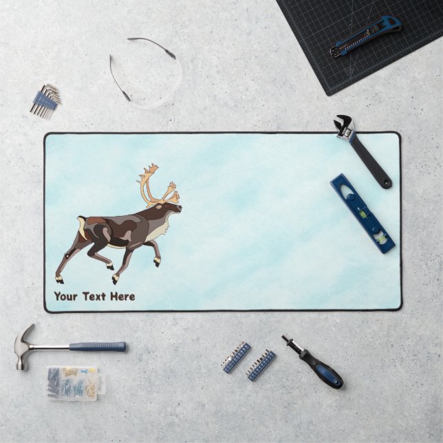 Folk Art Caribou/Reindeer Desk Mat (Workstation)