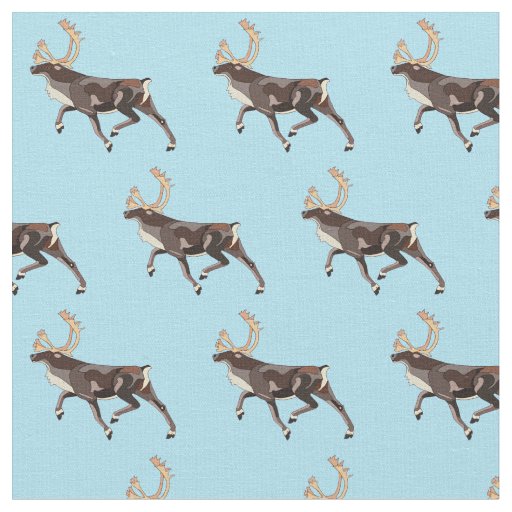 Folk Art Caribou/Reindeer Fabric