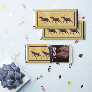 Folk Art Caribou/Reindeer Hershey Bar Favors