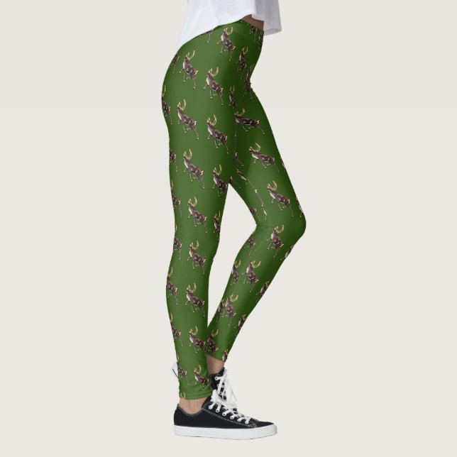 Folk Art Caribou/Reindeer Leggings (Right)