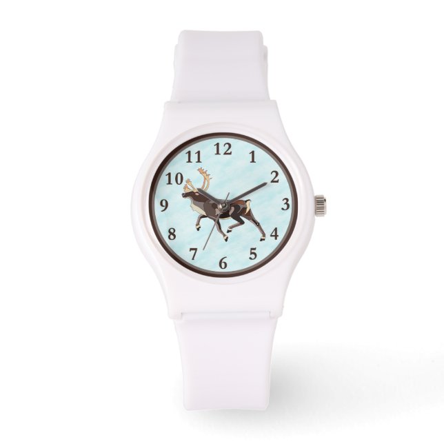Folk Art Caribou/Reindeer Watch (Front)