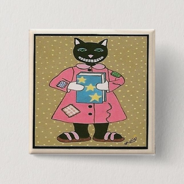 Folk Art CAT Button (Front)