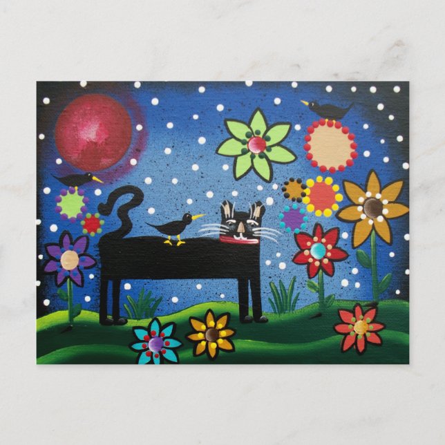 FOLK ART Cat With Attitude BY LORI EVERETT postcar Postcard (Front)