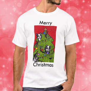Folk Art Cats Christmas Tree T-Shirt
