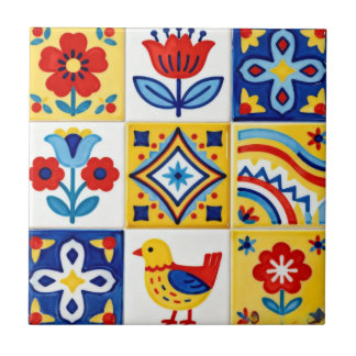 Folk Art Ceramic Tile