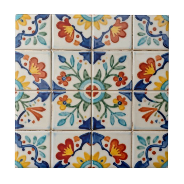 Folk Art Ceramic Tile (Front)