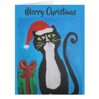 Folk Art Christmas Cat
