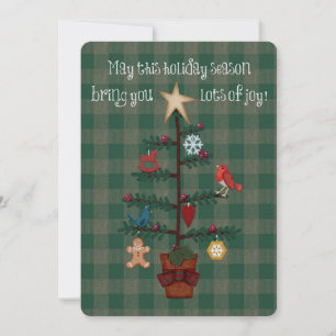 Folk Art Christmas Tree Holiday Card