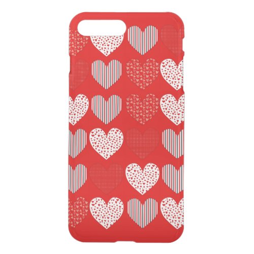 Folk Art Collage of Hearts Red iPhone 8 Plus7 Plus Case
