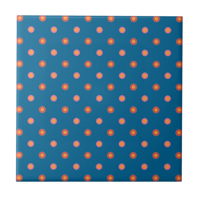Folk Art Collection Polka Dots Ceramic Tile (Front)