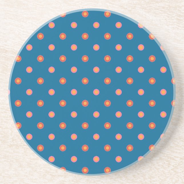 Folk Art Collection Polka Dots Sandstone Coaster (Front)