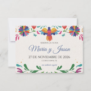Folk Art Colorful Floral Fiesta Spanish Wedding Save The Date