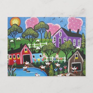 FOLK ART Coop BY LORI EVERETT postcard