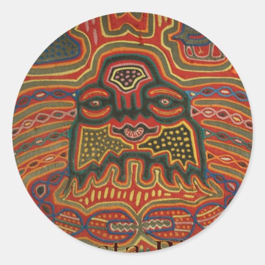 Folk Art Costa Rica Classic Round Sticker