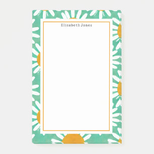 Folk Art Daisies Floral Post-it Notes