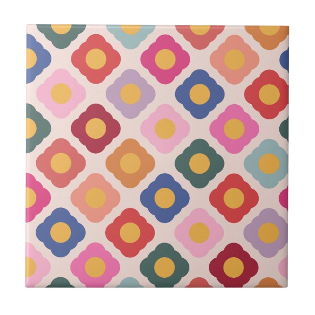 Folk Art Decorative Accent Ceramic Tile (Front)