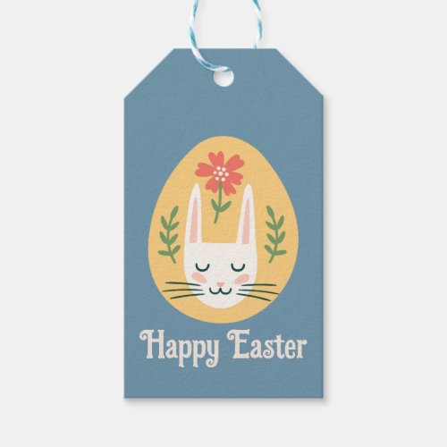 Folk Art Easter Egg Bunny Gift Tags