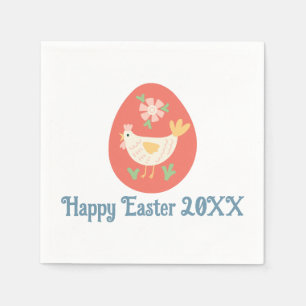 Folk Art Easter Egg Chicken Napkins