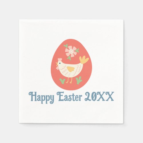 Folk Art Easter Egg Chicken Napkins