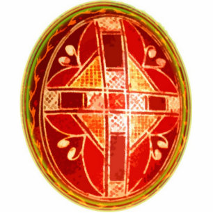 Folk Art Easter Egg Ornament Key Chain / Ring Cutout