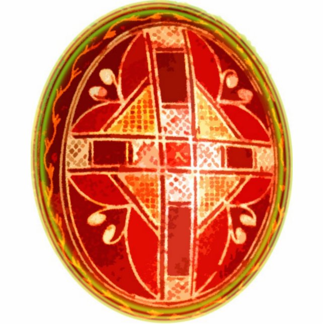 Folk Art Easter Egg Ornament Key Chain / Ring Cutout (Front)