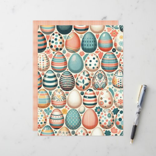 Folk Art Easter Eggs Scrapbook Paper
