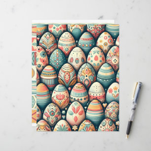 Folk Art Easter Eggs Scrapbook Paper
