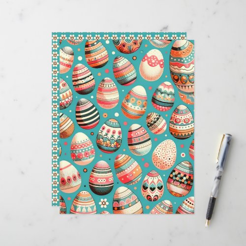 Folk Art Easter Eggs Scrapbook Paper