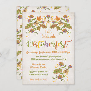 Folk Art Embroidery Oktoberfest Invitations