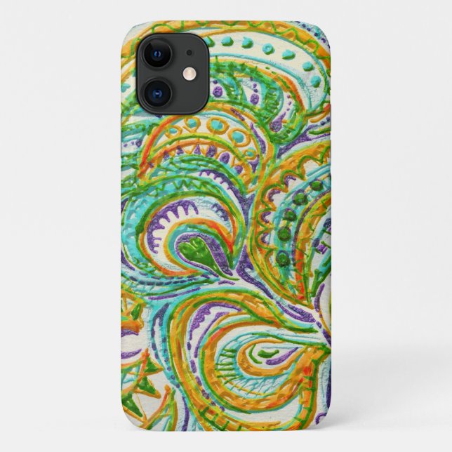 Folk Art Fantasy Pattern Case-Mate iPhone Case (Back)