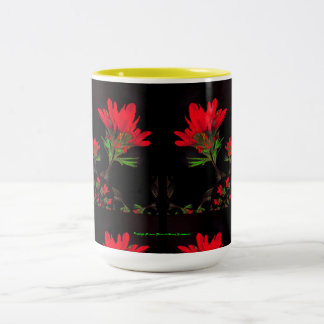 Folk Art-Flavored Indian Paintbrush Design Two-Tone Coffee Mug