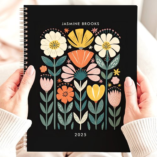 Folk Art Floral 2025 Custom Name Planner