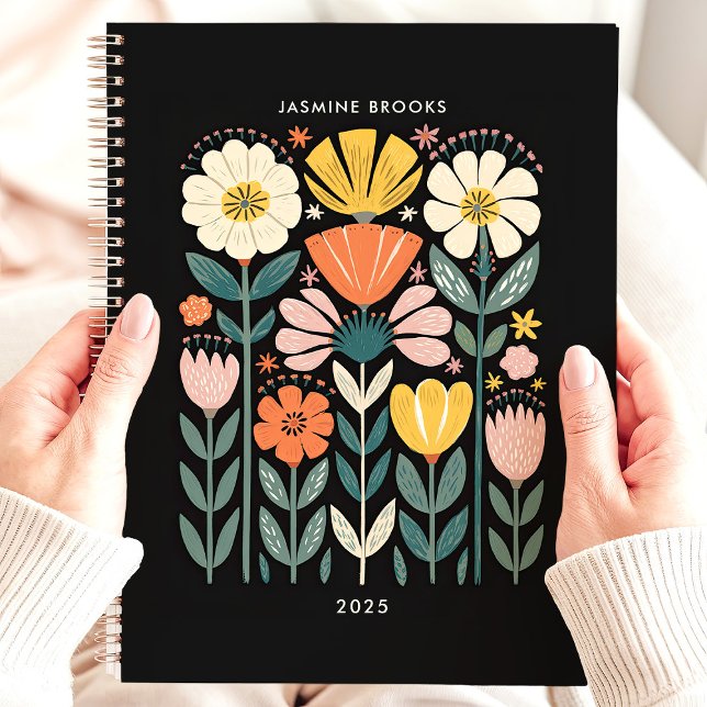 Folk Art Floral 2025 Custom Name  Planner (Creator Uploaded)