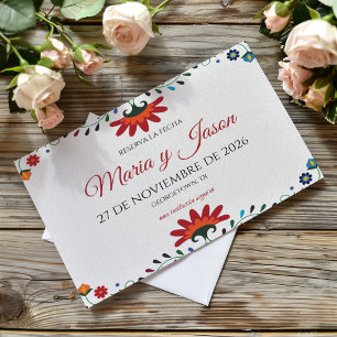 Folk Art Floral Botanical Fiesta Spanish Wedding Save The Date