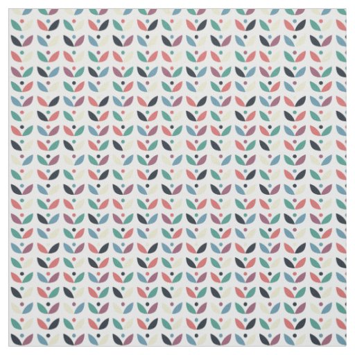 Folk Art Floral Geometric Pattern Fabric