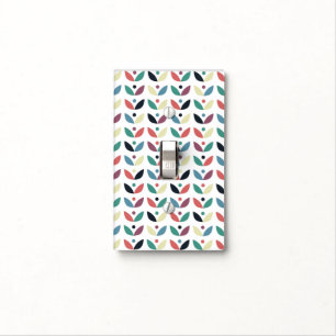 Folk Art Floral Geometric Pattern Light Switch Cover