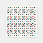 Folk Art Floral Geometric Pattern Napkins