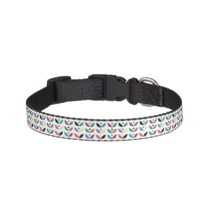 Folk Art Floral Geometric Pattern Pet Collar