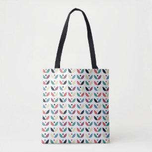 Folk Art Floral Geometric Pattern Tote Bag
