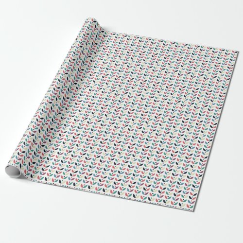 Folk Art Floral Geometric Pattern Wrapping Paper