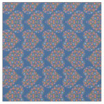 Folk Art Floral Hearts on Royal Blue Custom Fabric