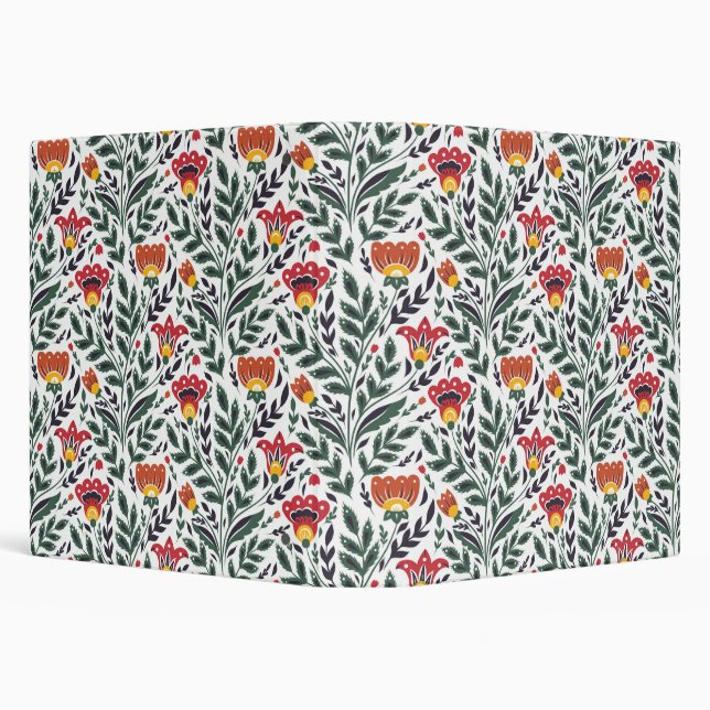 Folk art floral pattern 3 ring binder (Background)