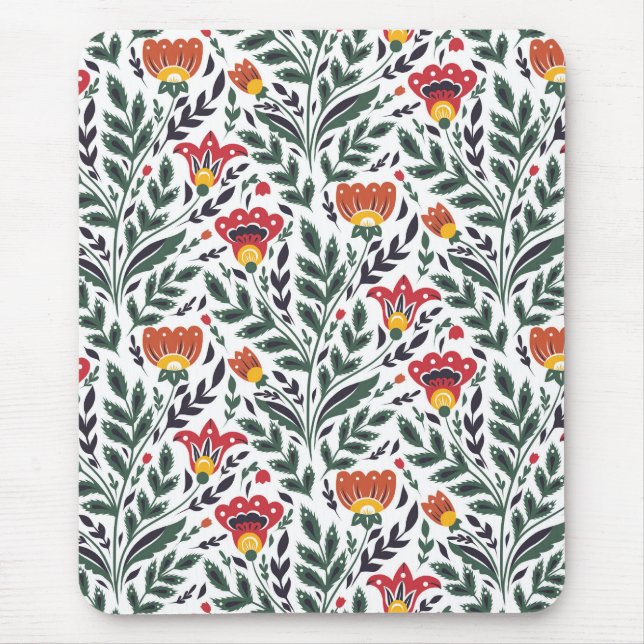 Folk art floral pattern mouse pad (Front)